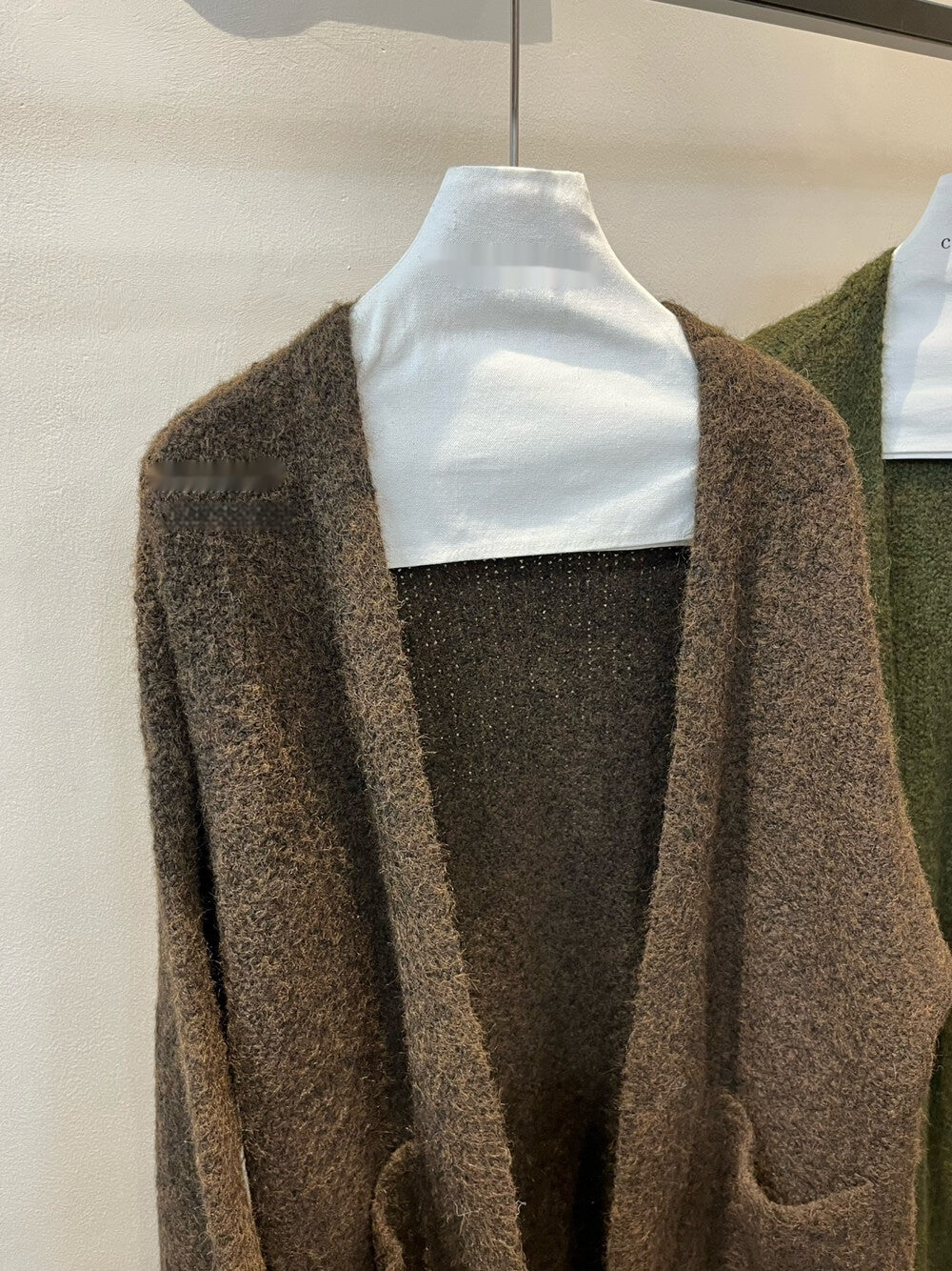 Idle Style Large V-neck Loose Long Knitted Cardigan