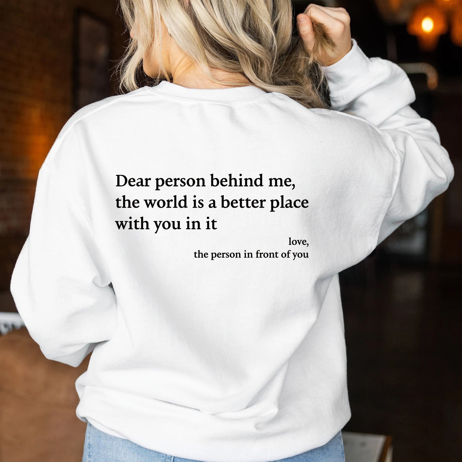 Women's Cozy Fleece-Lined Slogan Crewneck Sweatshirt
