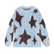 Personality Xingx Full Printed Niche Knitted Lazy Soft Glutinous Sweater