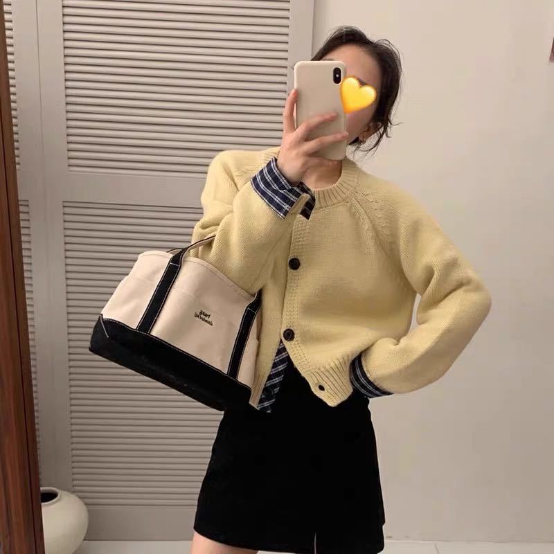 Autumn and Winter Korean Style High-grade Knitted Cardigan Coat for Women