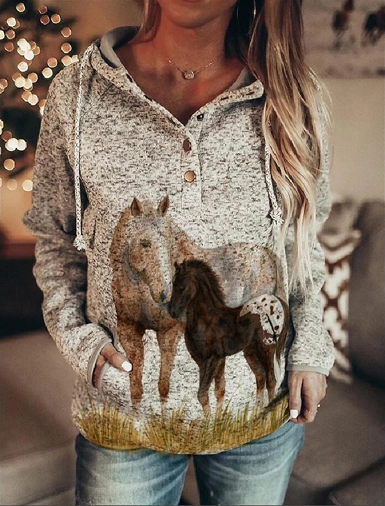 Hooded Pullover Solid Color Lazy Urban Casual Sweater