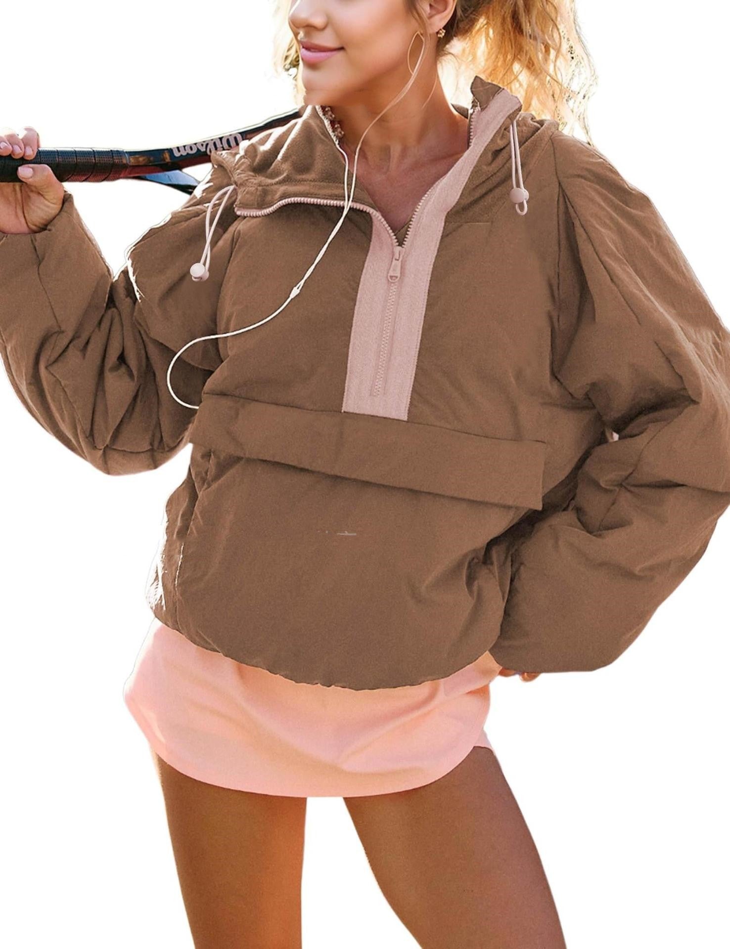 Colorblock Hooded Sweatshirt Utility Style