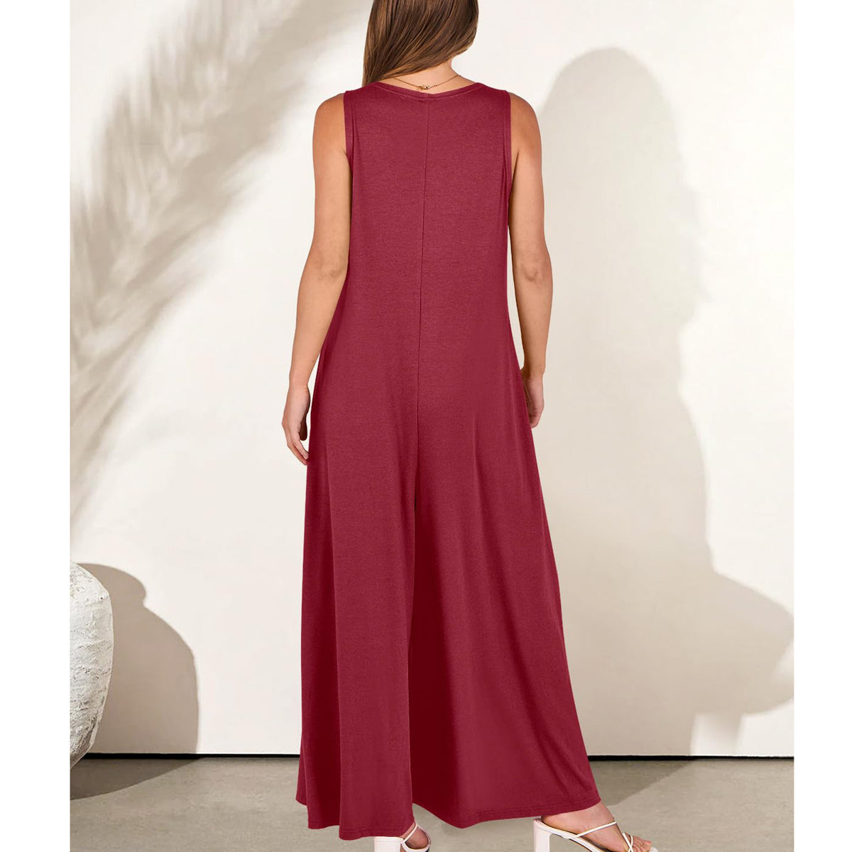 Women's Casual Wide-Leg Pocket Jumpsuit