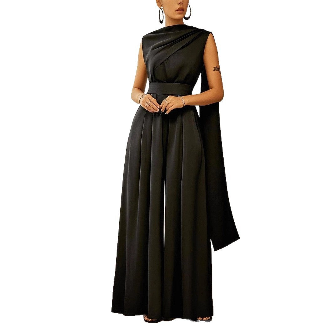 Women's Elegant Solid Slim-Fit Casual Jumpsuit