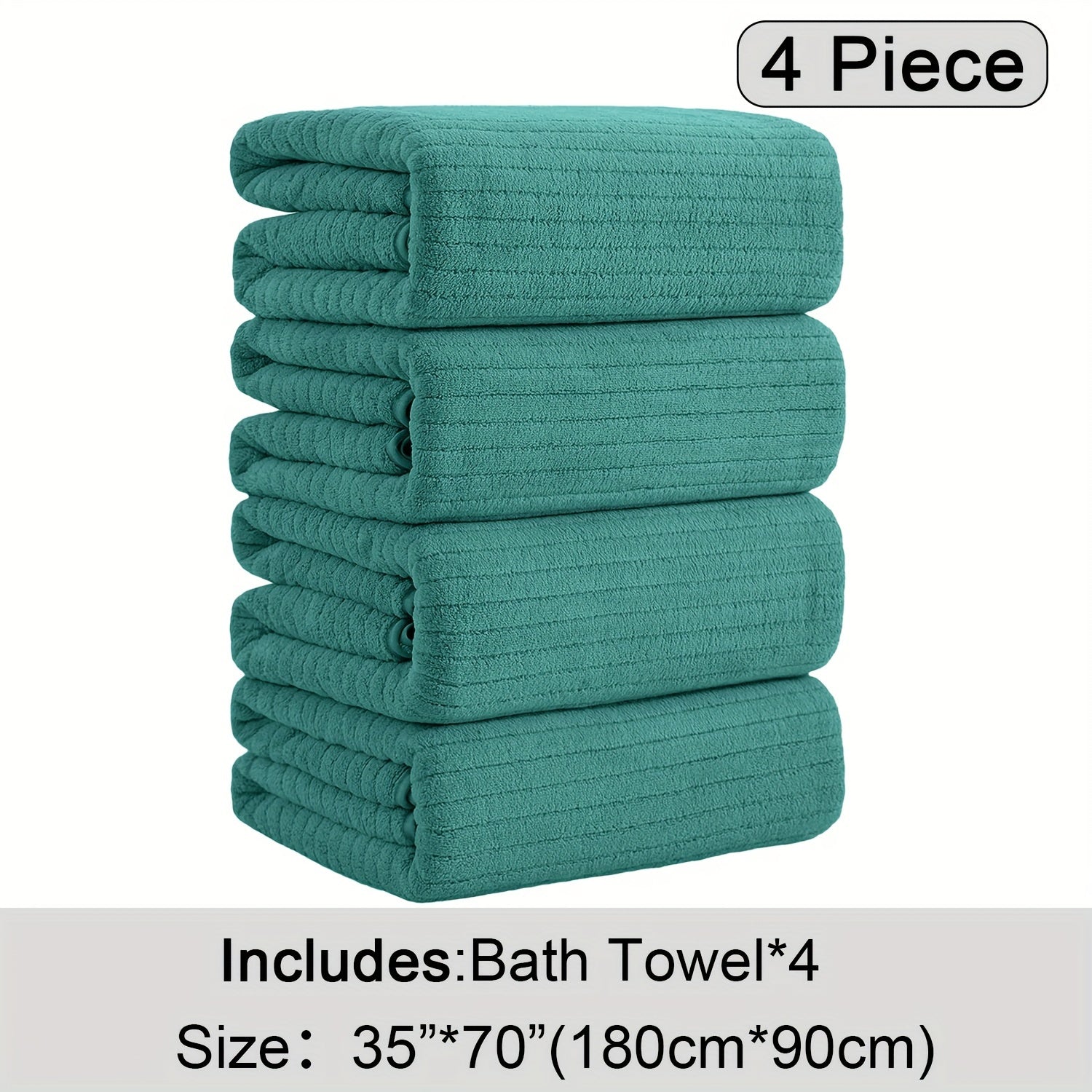 4-Piece Extra Large Microfiber Bath Towel Set, 35" x 70"