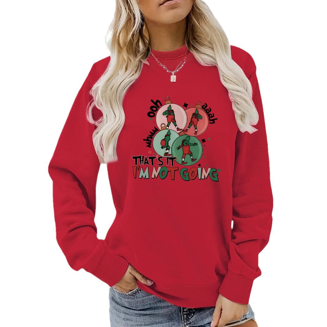 Cozy 'I'm Not Going' Printed Streetwear Casual Hoodie
