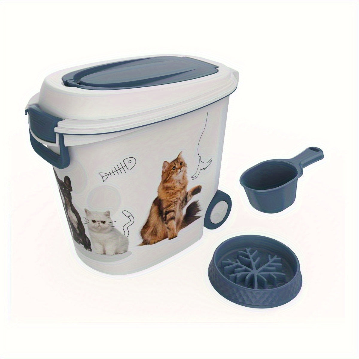 Large Outdoor/Indoor Dog House With Blue Shingled Roof & Window Panels - Chew-Proof, Waterproof, Ventilated Kennel For All-Weather - Heavy-Duty Plastic Construction, Spacious Modern Pet House For S...