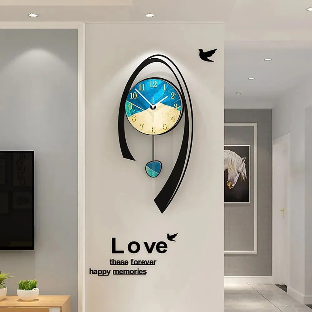 24.8" Modern Multi-Color Acrylic Wall Clock Silent Decorative Art Clock for Living Room, Bedroom & Home Décor