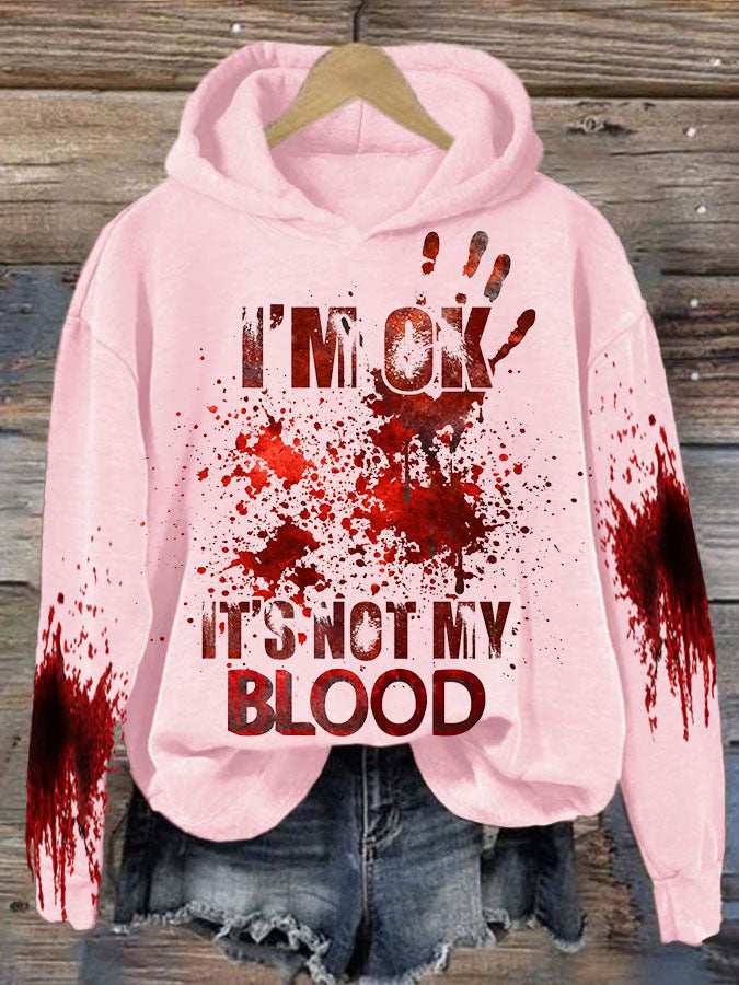 Women's 3D Letter Printed Loose Pullover Hoodie