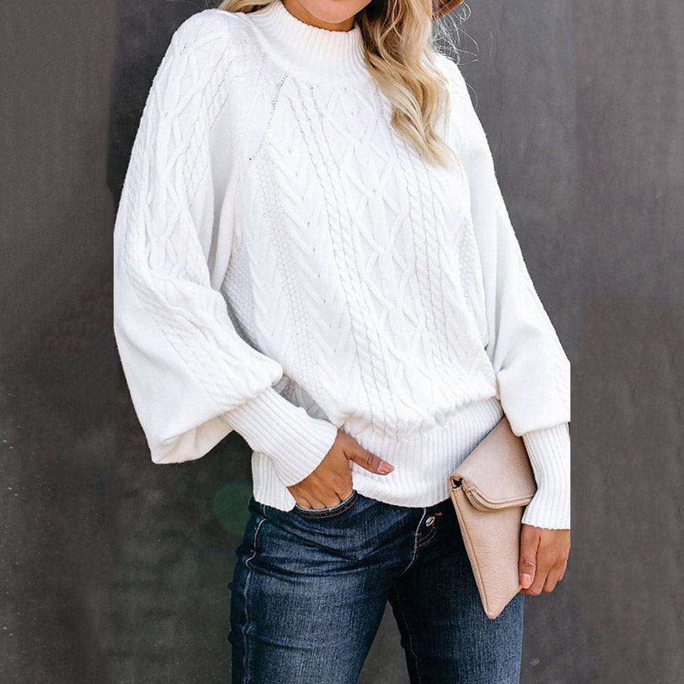 Women's Cozy Loose Knit Long Sleeve Crewneck Pullover Sweater