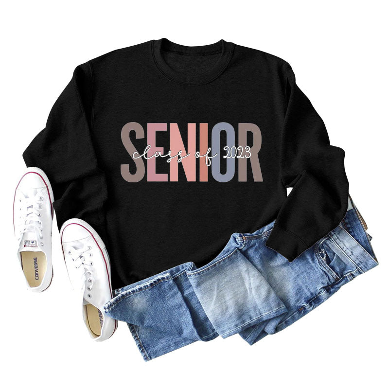 Women's Letter Print Casual Long Sleeve Loose Sweater