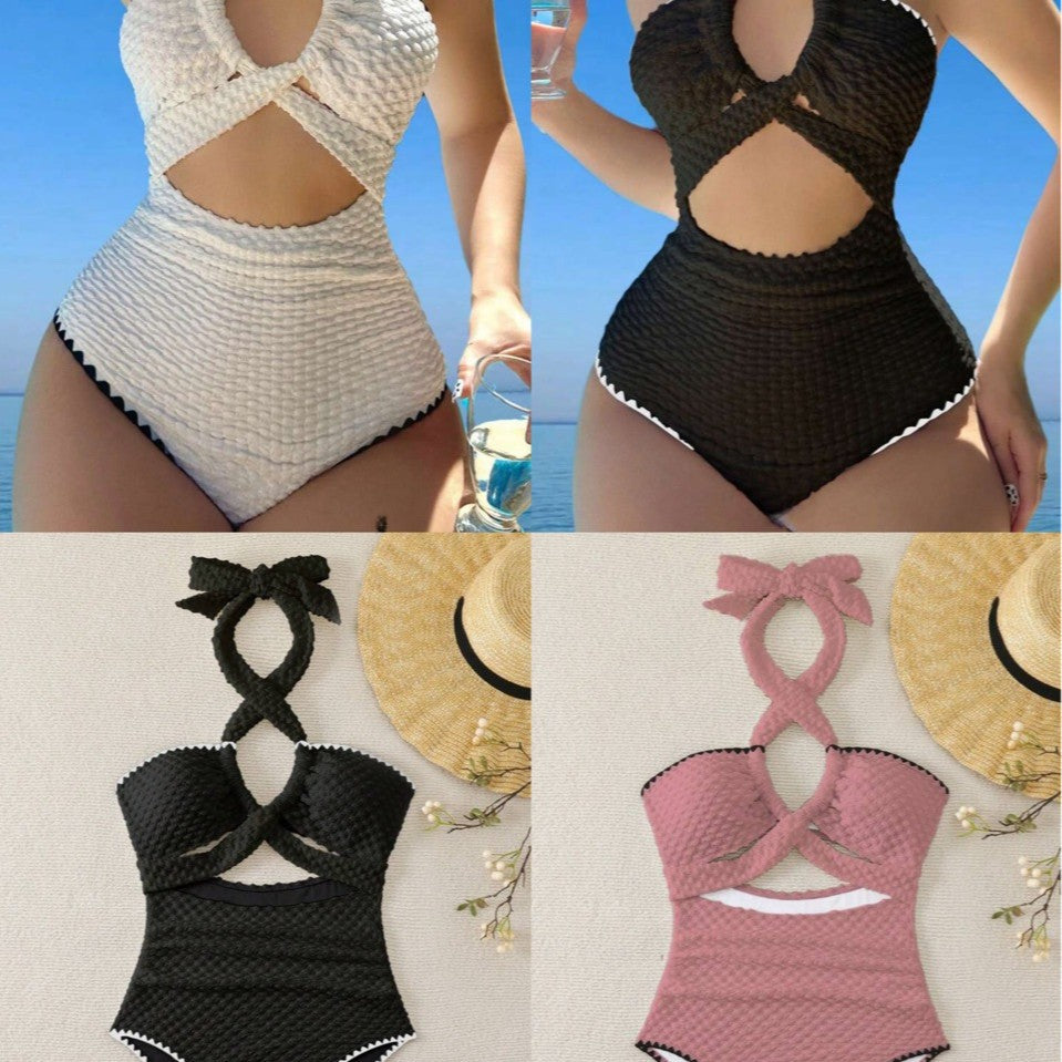 Sexy Backless High-Waist One-Piece Swimsuit