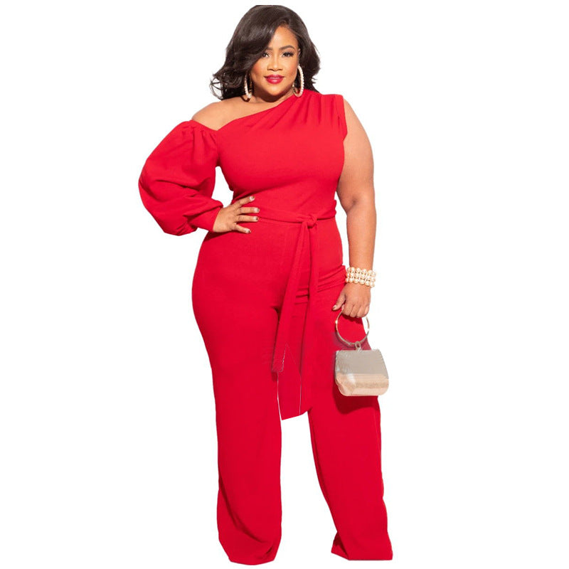 Plus Size High-Waist Sporty Jumpsuit Active Pants