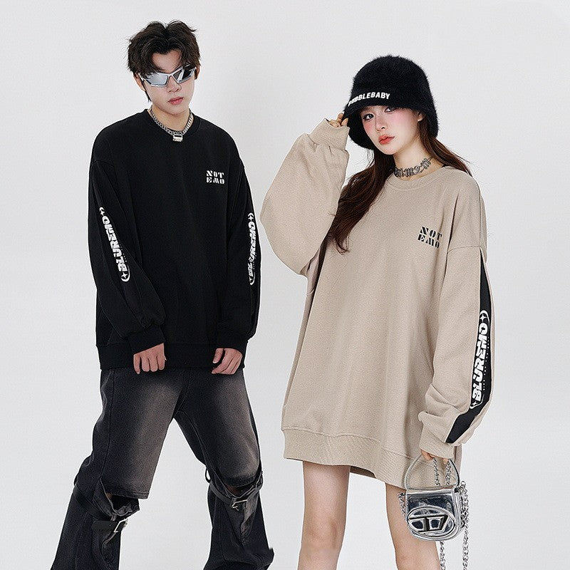 Contrast Letter Print Crew Neck Sweatshirt