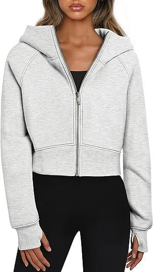 Cozy Fleece Zip-Up Hooded Sweatshirt for Women