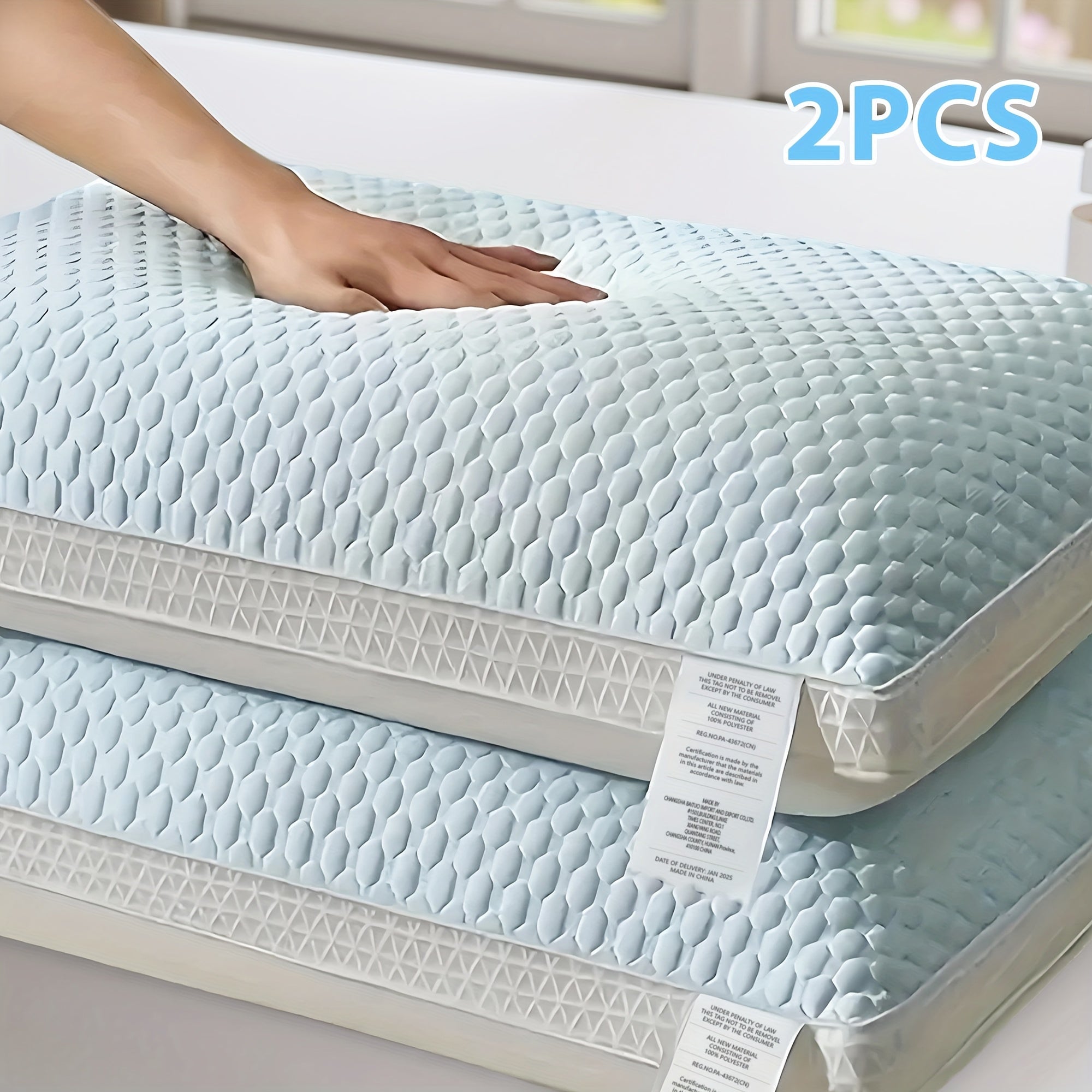 Pillows 2-Pack, Neck Support & Decorative Bed Pillows for All Sleeping Positions - Comfortable to The Touch, Supportive Comfort for Side, Back & Stomach Sleepers, Machine Washable - Perfect for Bed...