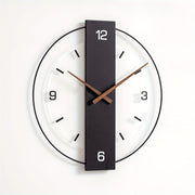 1pc Nordic Modern Silent Wall Clock, Irregular Shape, Flat Crown, Acrylic, Wood, Metal Material, AA Battery Operated (Not Included), Minimalist Design