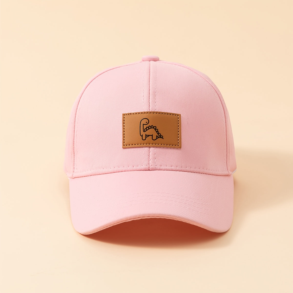 Kids' Baseball Cap with Dinosaur Leather Patch Design