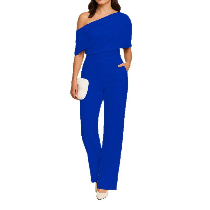 Elegant One-Shoulder Slimming Jumpsuit for Women