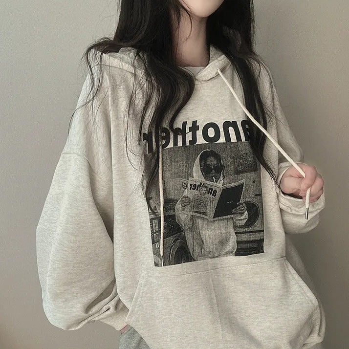 Korean 3D Fleece-Lined Hooded Sweater for Women
