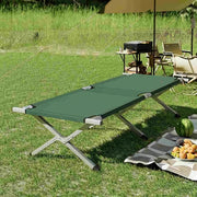 One-Second Open Folding Camping Cot, Lightweight Aluminum Patio Lounge Chair, No Assembly Single Nap Bed for Business Trips, Camping & Hospital Care