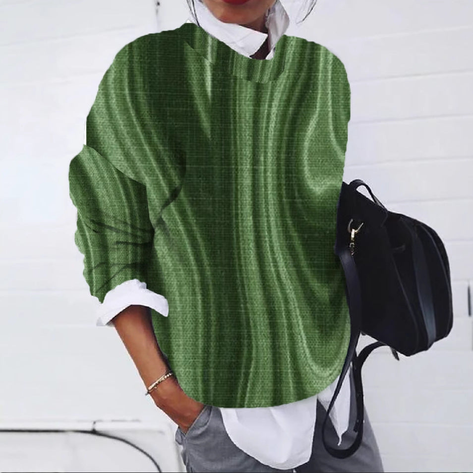 Chic 3D Polka Dot Round Neck Autumn & Winter Pullover Top