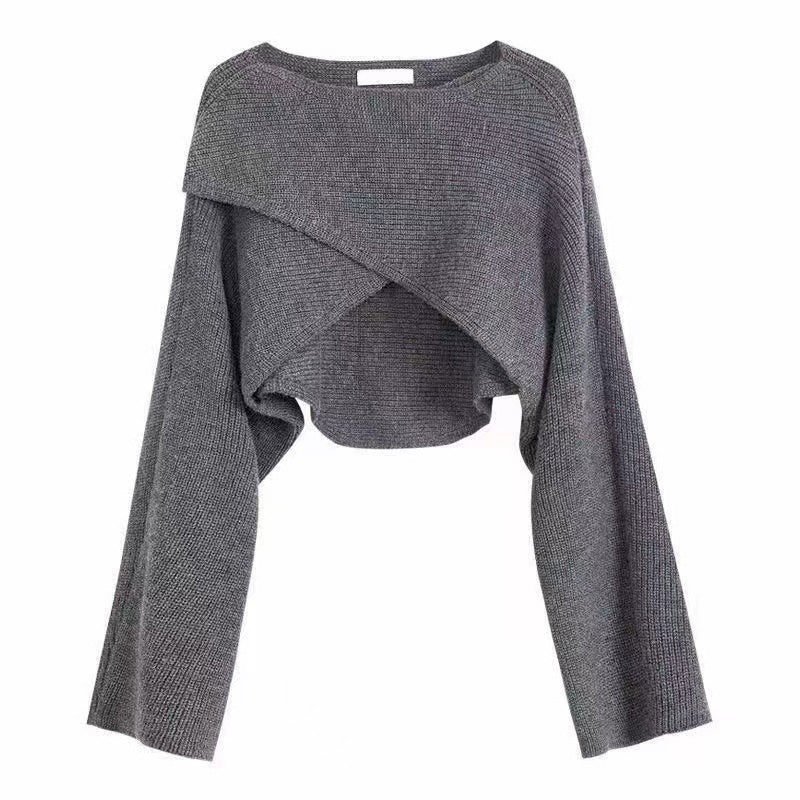 Autumn and Winter Design Sense Niche Cross Sweater