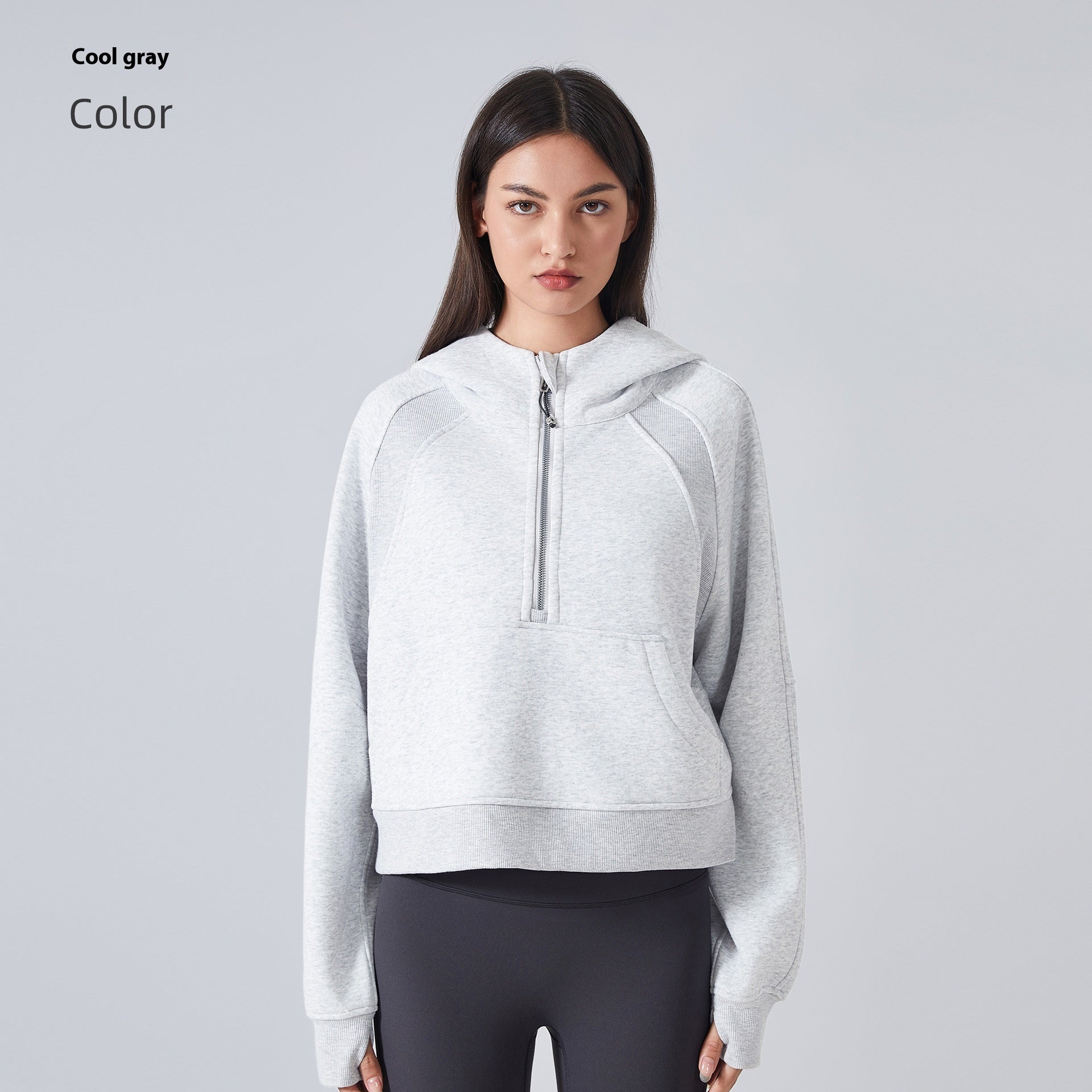 Fleece-Lined Half-Zip Yoga Hoodie for Warmth & Comfort