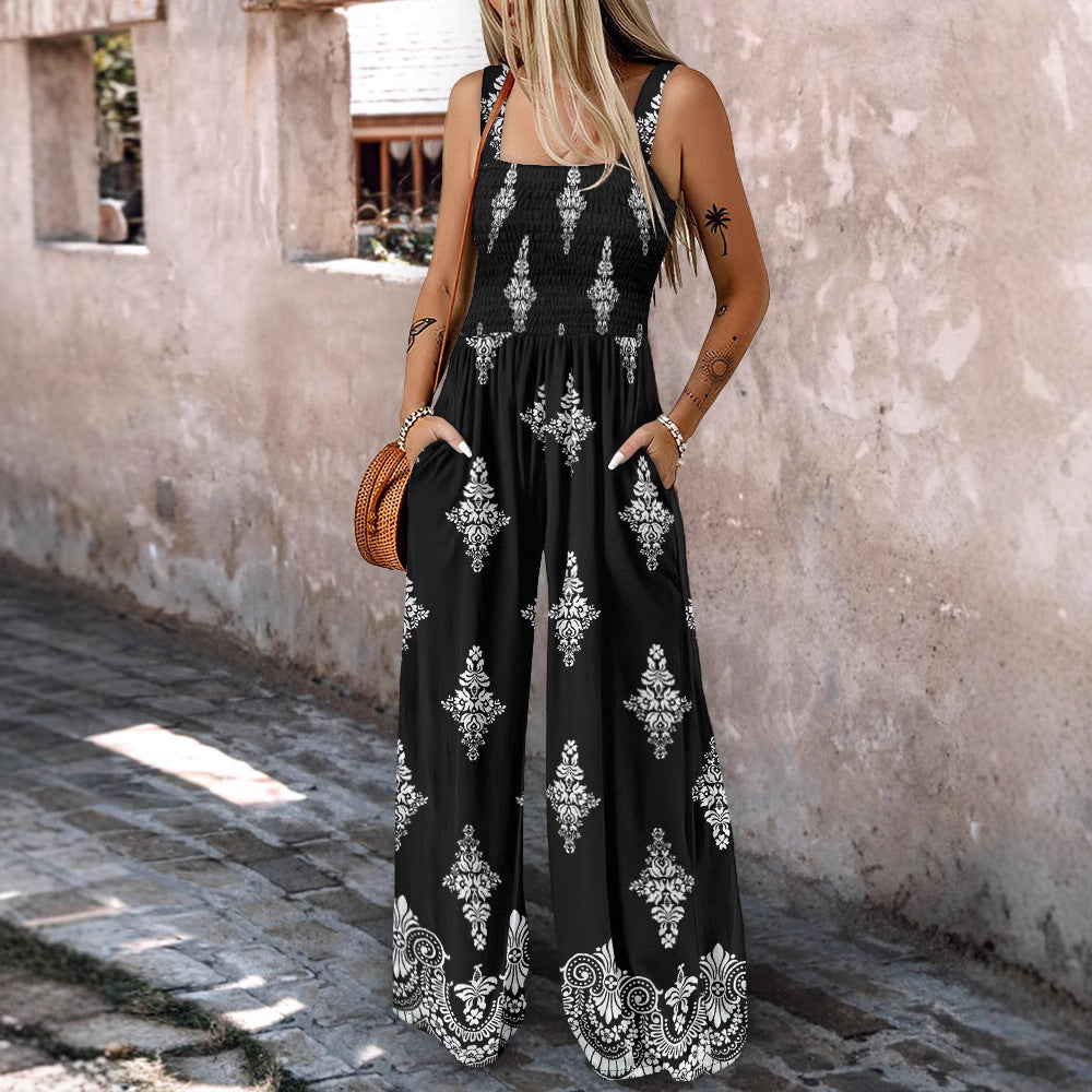 Women's Sling Pocket Wide Leg Jumpsuit