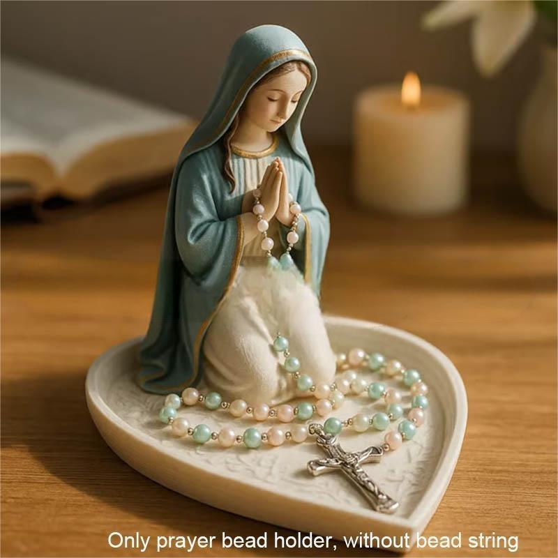 Virgin Mary jewelry display rack with resin craft design
