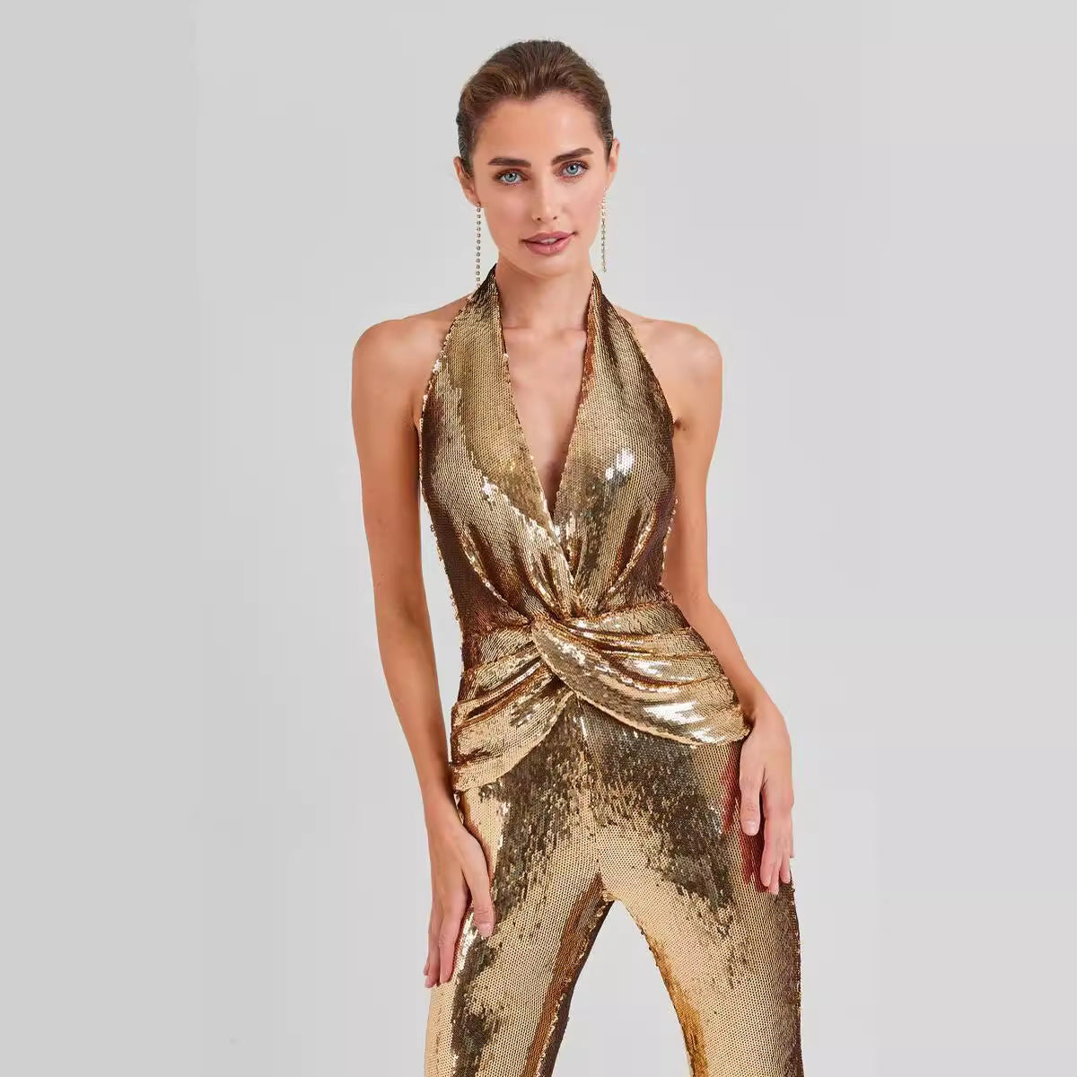 Backless Sequined Elegant Women's Jumpsuit
