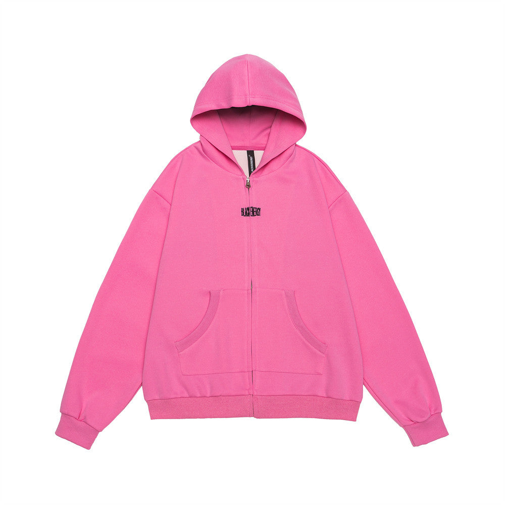 Men's Letter Embroidered Loose Hooded Sweatshirt