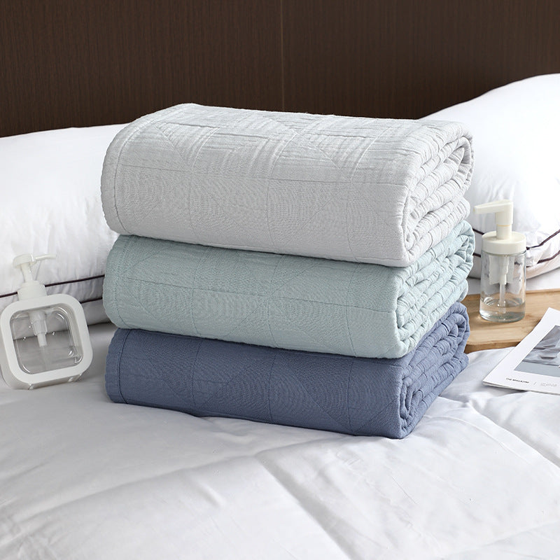 Pure Cotton Breathable Blanket - Soft Nap Throw