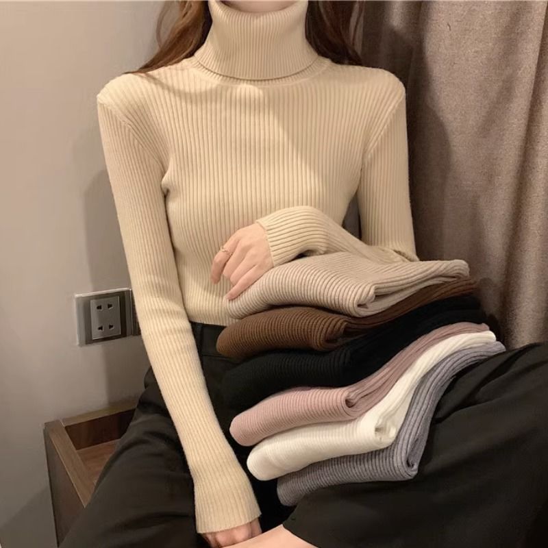 Turtleneck Knitted Sweater for Women Autumnwinter New Arrival