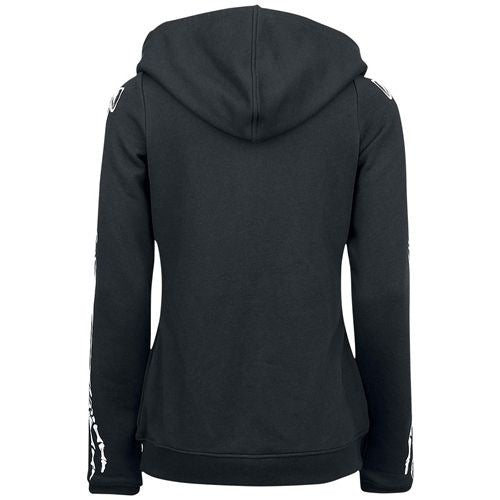 Women's Edgy Skull Print Loose Pullover Hoodie