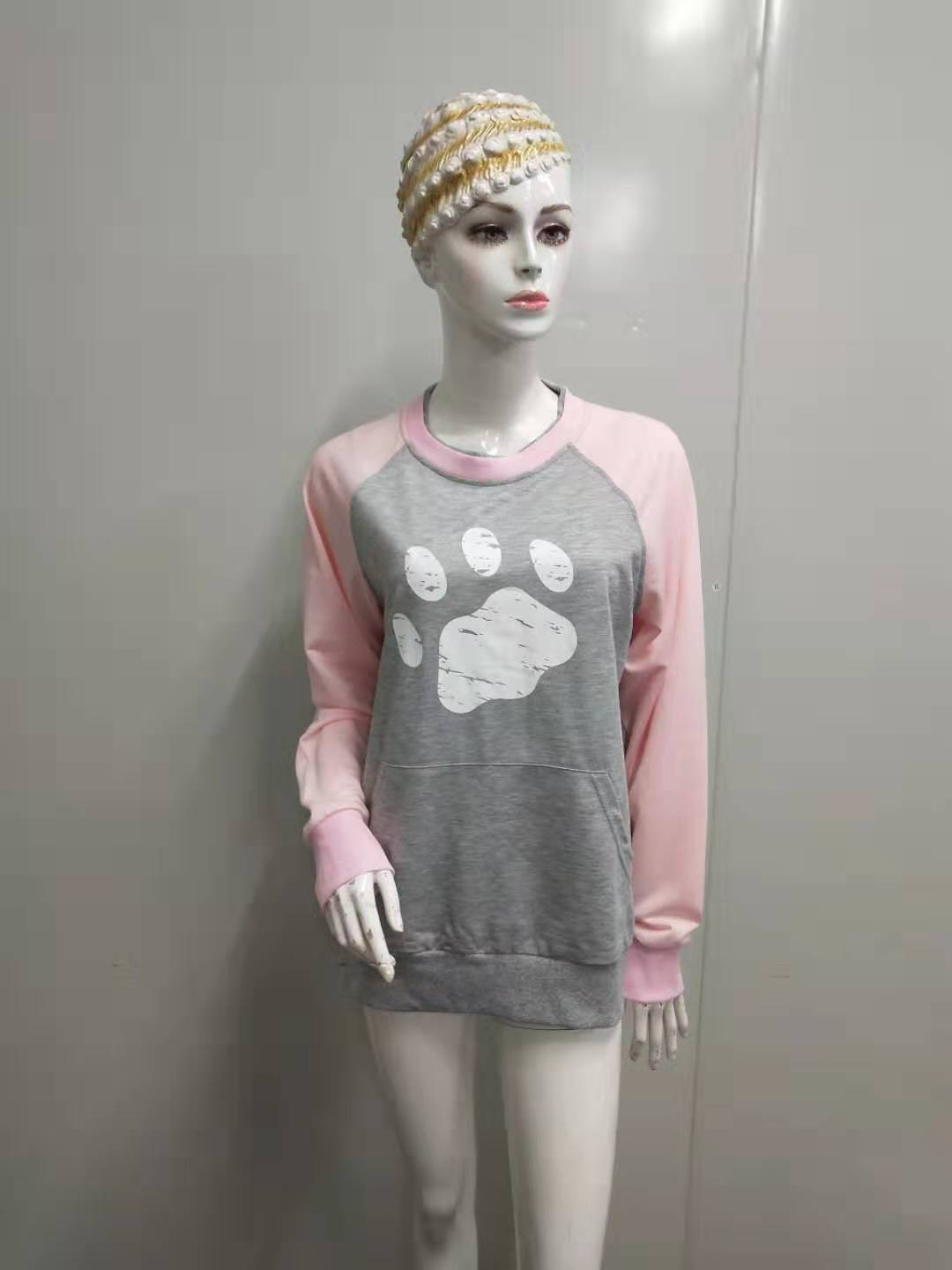 Printed Long Sleeve Pullover Hoodie Fashion Women's Wear Coat