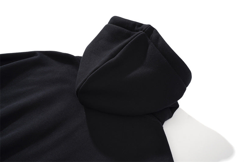 Retro Fleece Zip Hoodie with Drawstring & Pockets