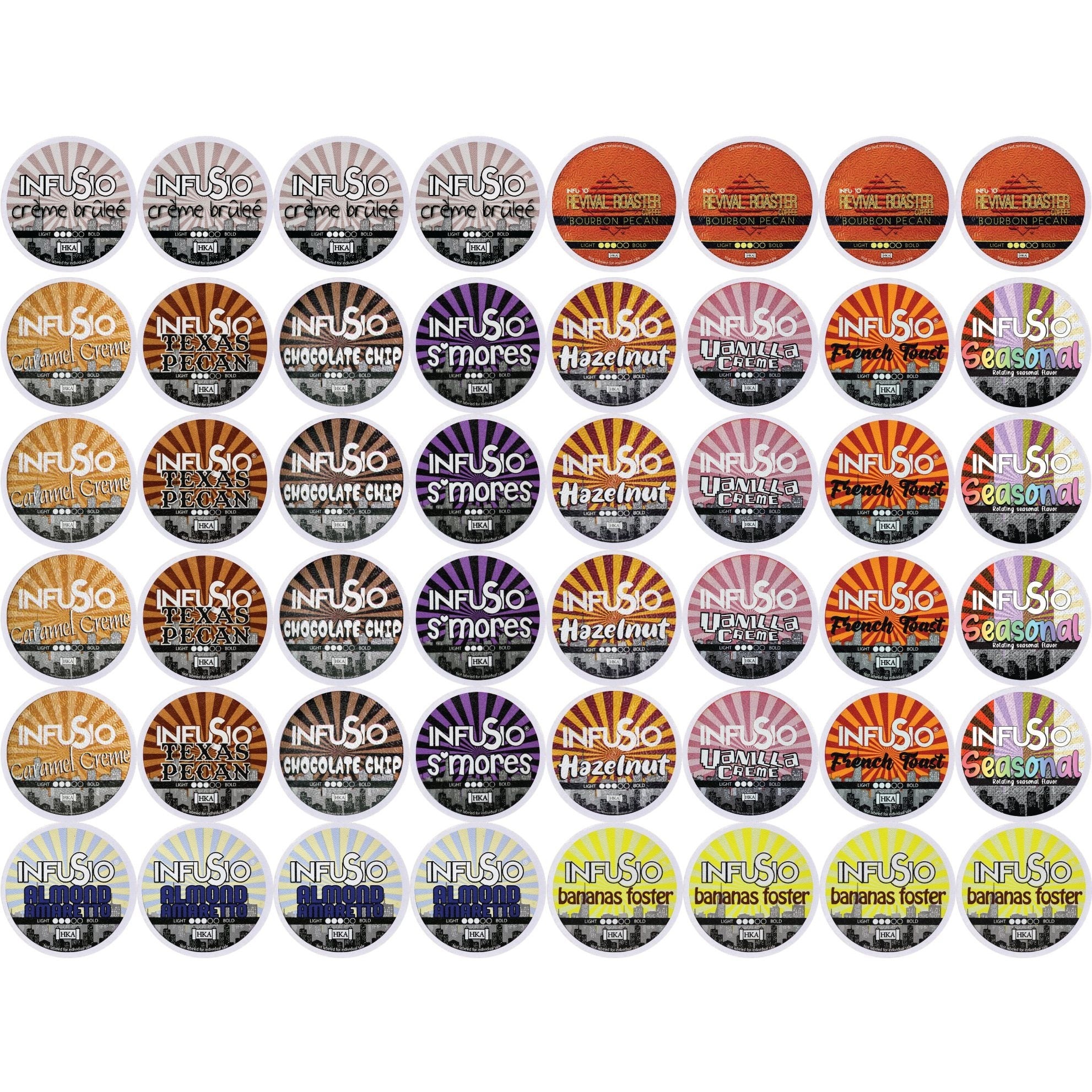 Flavored Coffee Pods Variety Pack – Gourmet Medium Roast Dessert Blends, 96 Count