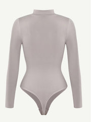 Eco-Friendly Seamless Turtleneck Long Sleeve Thong Bodysuit