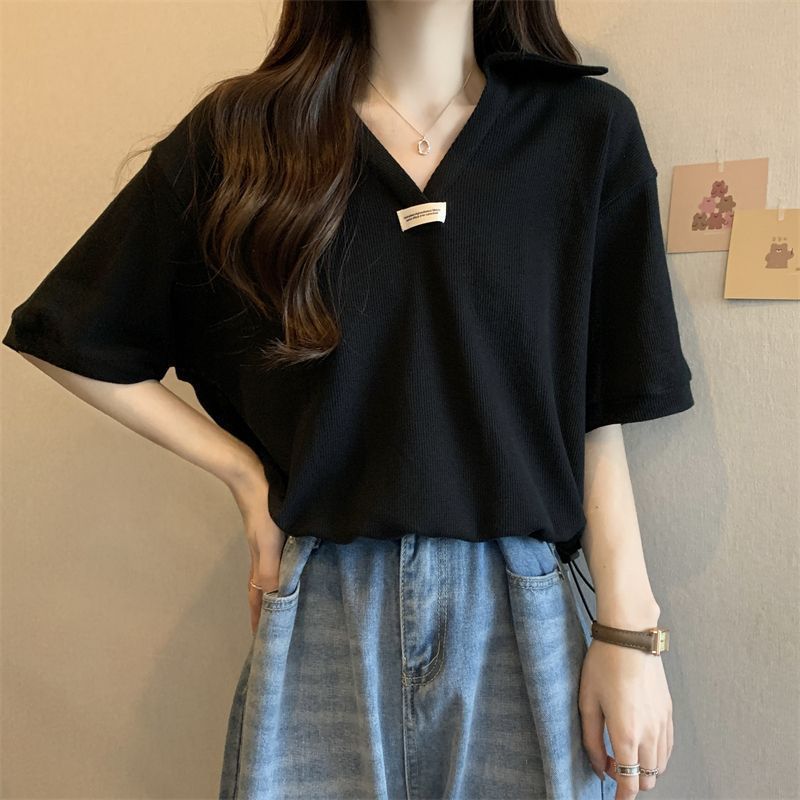 Plus-size Drawstring Loose-fit Figure-flattering Blouse