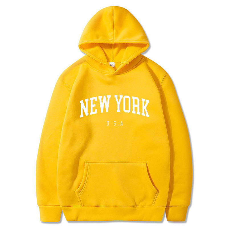 Women's Velvet Padded Printed Casual Sports Hoodie