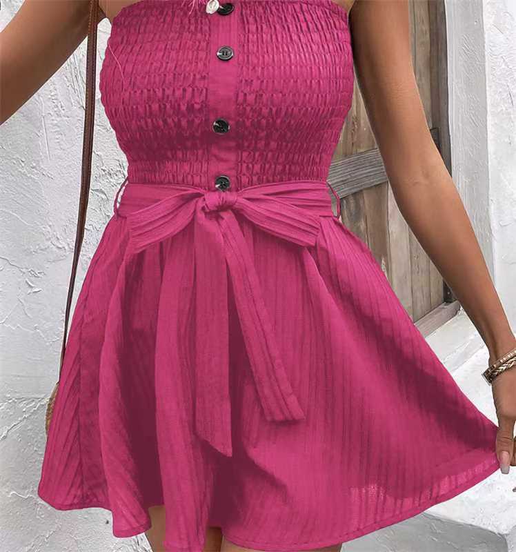 Sexy Casual Solid Tube Top Jumpsuit for Women