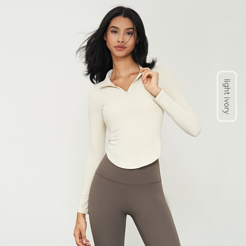 Women's Waist-Tight Stand Collar Yoga Jacket