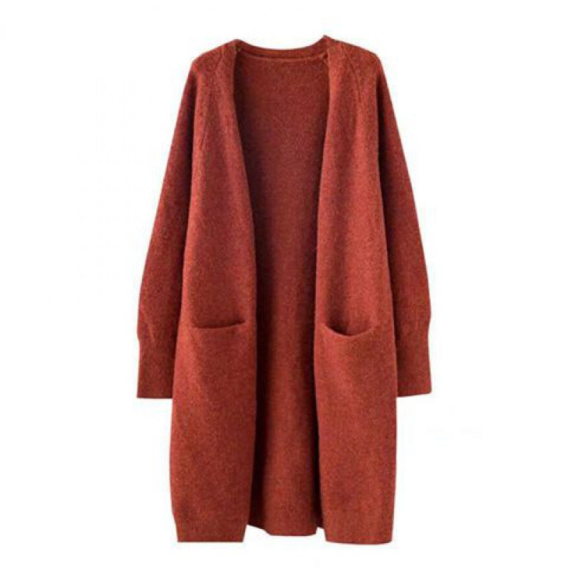 Mid-length Over-the-knee Early Autumn and Winter Idle Style Outerwear Sweater