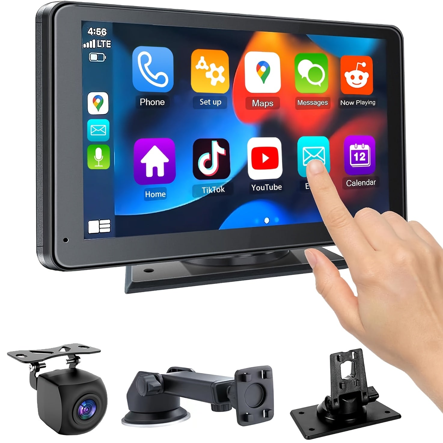 2025 New 7-inch Wireless Car Display With Car Audio, Ultra-high-definition Touch Screen, 1080P Reversing Camera, Driving Recorder, Wireless Connection, GPS Navigation, Support CarPlay And Android A...