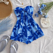 Floral Halter-Neck Ruffled Sexy Jumpsuit