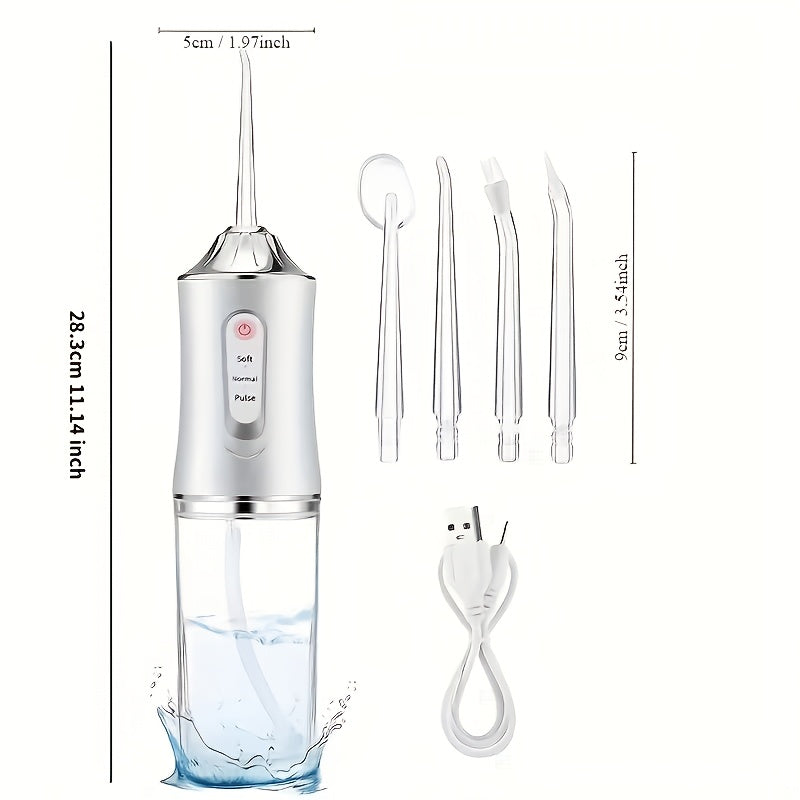 Electric Water Flosser with 360° Rotating Nozzle and Precise Pressure Control