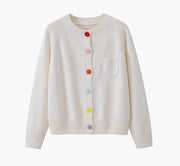 Womens Crew-neck Cardigan Sweater Jacket