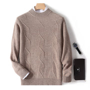 Autumn and Winter Men's Half Turtleneck Thick Sweater Loose Long Sleeve Warm