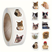 500 Adorable Cat Meme Stickers – Ideal for Luggage, Water Bottles, Phone Cases, Laptops and More